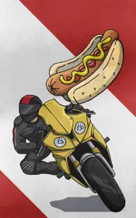 Two Wheels, One Hot Dog