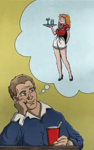 Waitress Lost in Thoughts