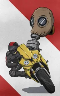 Two Wheels, One Gas Mask