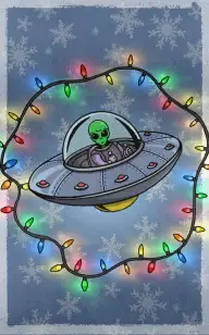 Alien Wrapped in Lights