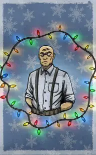 Uncle Wrapped in Lights
