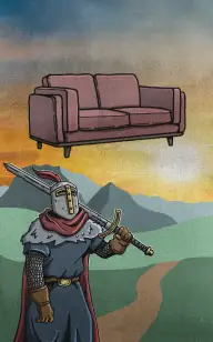 A Knight's Path to His Sofa