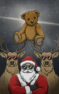 Santa & Bear on Watch