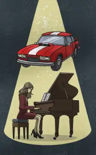 She Played as the Race Car Waited