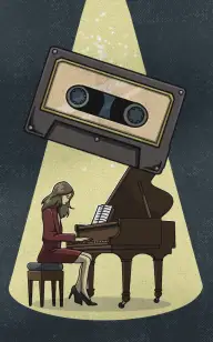 She Played as the Tape Waited