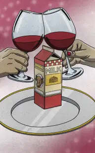 Table for Two with Our Milk Carton