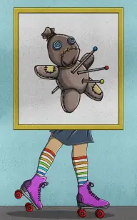 Doll on Rollerblades