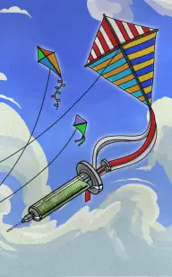 Syringe with Flying Colors