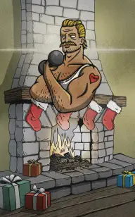 The Bodybuilder  Down the Chimney