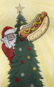The Hot Dog Waiting for Santa