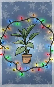 Plant Wrapped in Lights