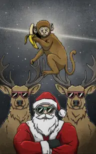 Santa & Monkey on Watch