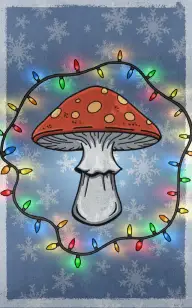 Mushroom Wrapped in Lights