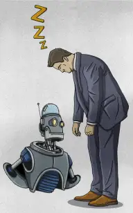 Robot Sleeping on the Job