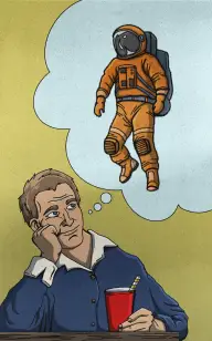 Spaceman Lost in Thoughts