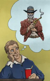 Cowboy Lost in Thoughts