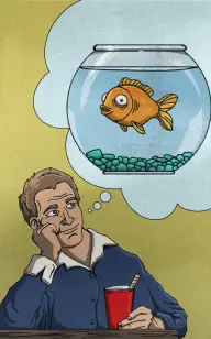 Fish Bowl Lost in Thoughts