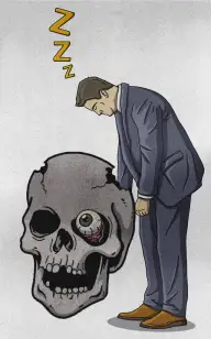 Skeleton Sleeping on the Job