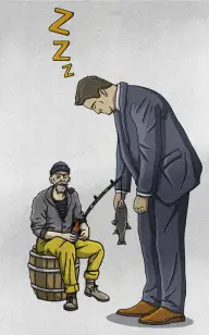 Sailor Sleeping on the Job