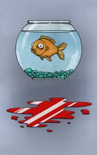 The Fish Bowl Covered in Blood