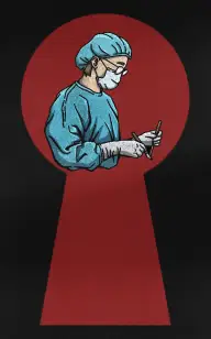 Surgeon  Peeping Through the Keyhole