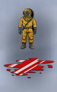 The Diver Covered in Blood