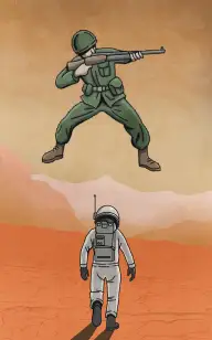 The Marine Living on Mars