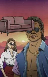 His Massive Couch Strikes Again