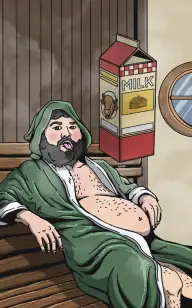 Sexy Milk Carton in the Sauna