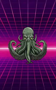 Pink Neon Octopus
