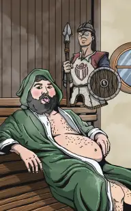 Sexy Templar in the Sauna