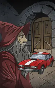 The Red Wizard & His Car