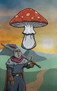 A Knight's Path to His Mushroom