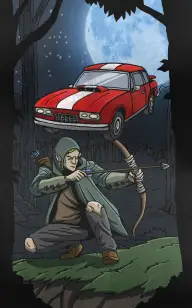 Sports Car in Greenwood Forest